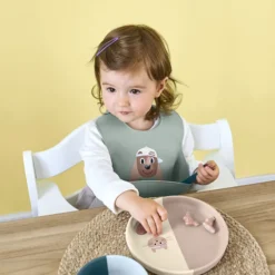LÄSSIG Bavoir en Silicone Tiny Team - Chien