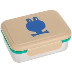 LÄSSIG Boîte à Goûter Inox Happy Trails - Grenouille