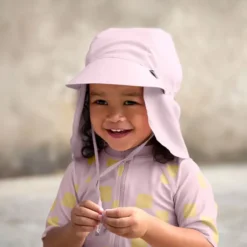 LÄSSIG Casquette Protège Nuque Anti-UV Rose Pâle - 1/3 Ans