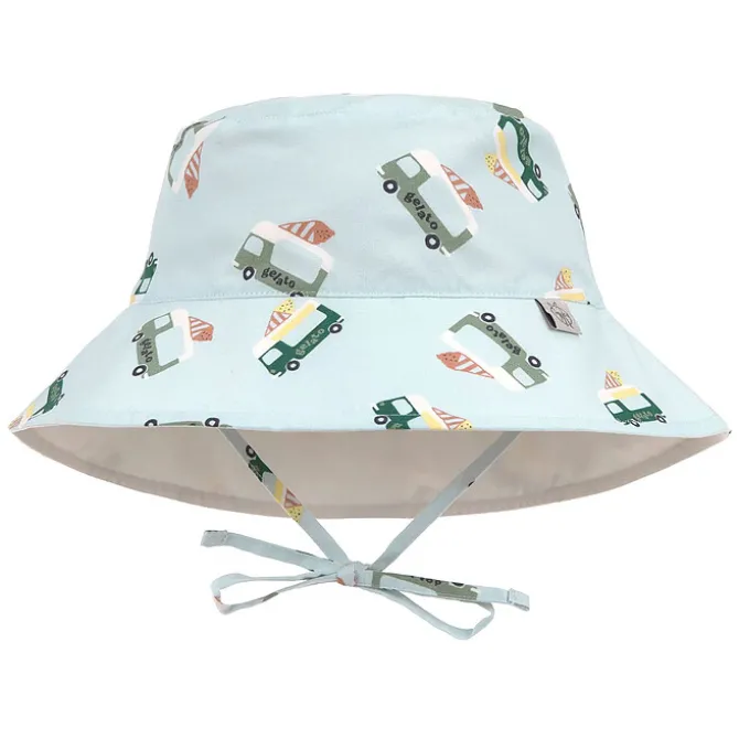 LÄSSIG Chapeau Anti-UV Réversible Camion de Glace Illusion Bleu - 3/6 Mois