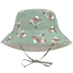 LÄSSIG Chapeau Anti-UV Réversible Scooter Chien Vert - 3/6 Mois