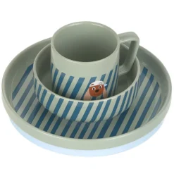 LÄSSIG Coffret Repas 3 Pièces en Porcelaine Tiny Team - Chien