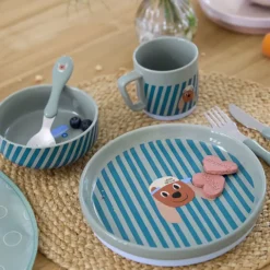 LÄSSIG Coffret Repas 3 Pièces en Porcelaine Tiny Team - Chien