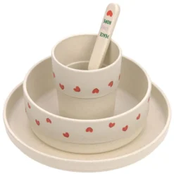 LÄSSIG Coffret Repas 4 Pièces Happy Rascals - Coeur