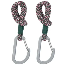 LÄSSIG Lot de 2 Attaches Poussette avec Mousqueton - Vert