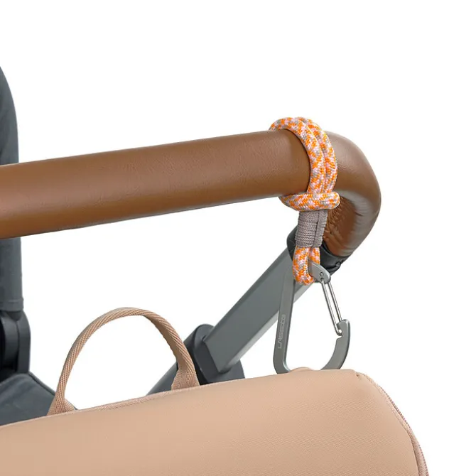 LÄSSIG Lot de 2 Attaches Poussette avec Mousqueton - Beige