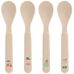 LÄSSIG Lot de 4 Cuillères Happy Fruits - Cerise