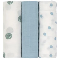 LÄSSIG Lot de 3 Langes Tiny Team - Bleu Pâle