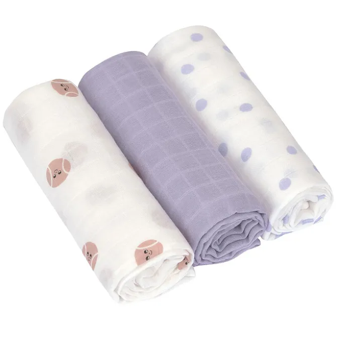 LÄSSIG Lot de 3 Langes Tiny Team - Lilas Pastel