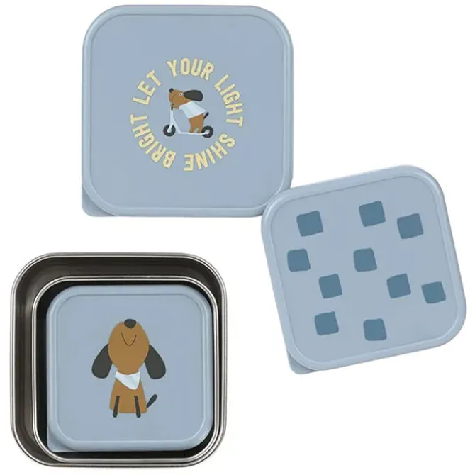 LÄSSIG Lot de 3 Petites Boîtes à Goûter Pattern Part - Bleu