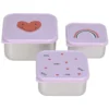 LÄSSIG Lot de 3 Petites Boîtes à Goûter Happy Rascals - Coeur