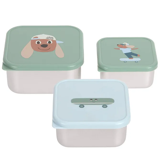 LÄSSIG Lot de 3 Petites Boîtes à Goûter Tiny Team - Chien