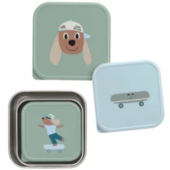 LÄSSIG Lot de 3 Petites Boîtes à Goûter Tiny Team - Chien