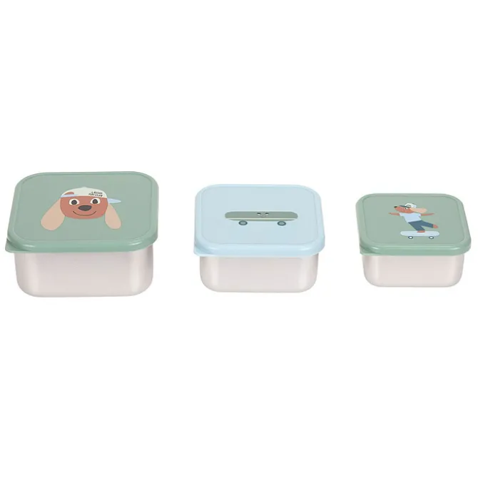 LÄSSIG Lot de 3 Petites Boîtes à Goûter Tiny Team - Chien