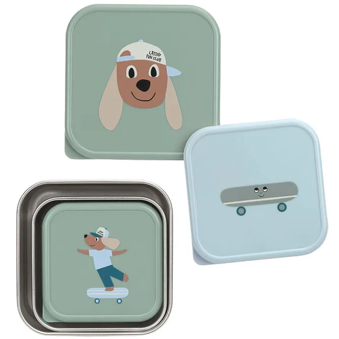 LÄSSIG Lot de 3 Petites Boîtes à Goûter Tiny Team - Chien