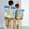 LÄSSIG Mini Sac à Dos Rolltop Sunny Explorer - Vert Bleu
