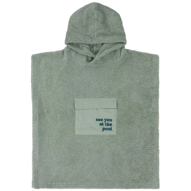 LÄSSIG Poncho Surf en Terry Vert - 3/6 Ans