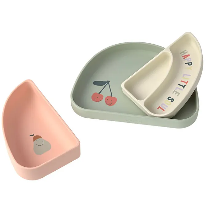 LÄSSIG Set de Vaisselle 3 Pièces Happy Fruits - Cerise