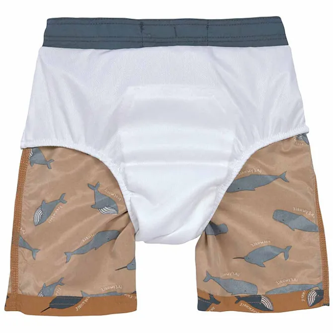 LÄSSIG Short de Bain Splash & Fun Baleines Caramel - 6/12 Mois