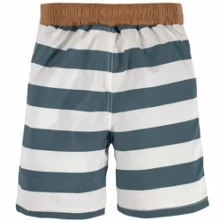 LÄSSIG Short de Bain Splash & Fun Rayé Blanc Cassé et Bleu - 6/12 Mois
