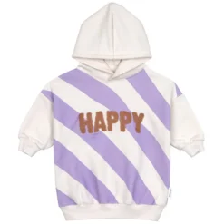 LÄSSIG Sweat à Capuche Little Gang Happy Blanc Lilas - 1/2 Ans