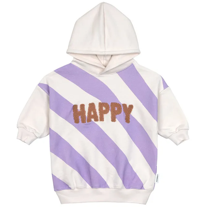 LÄSSIG Sweat à Capuche Little Gang Happy Blanc Lilas - 1/2 Ans