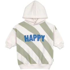 LÄSSIG Sweat à Capuche Little Gang Happy Blanc Kaki - 2/4 Ans