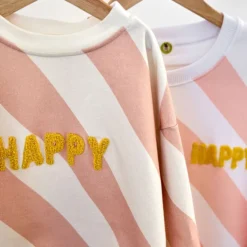 LÄSSIG Sweat Little Gang Happy Blanc Rose - 1/2 Ans