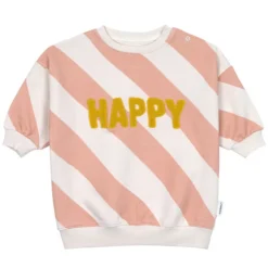 LÄSSIG Sweat Little Gang Happy Blanc Rose - 3/6 Mois