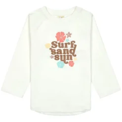 LÄSSIG T-shirt Anti-UV Manches Longues Fleurs Ecru - 12/18 Mois
