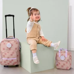 LÄSSIG Valise à Roulettes Pattern Party - Rose