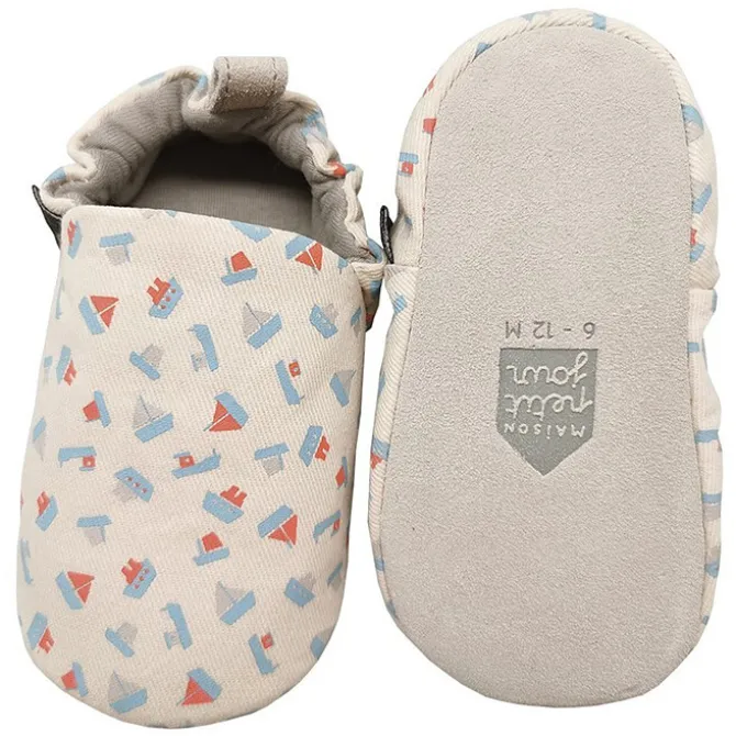 Maison Petit Jour Chaussons en Coton Les Bateaux - 16/17
