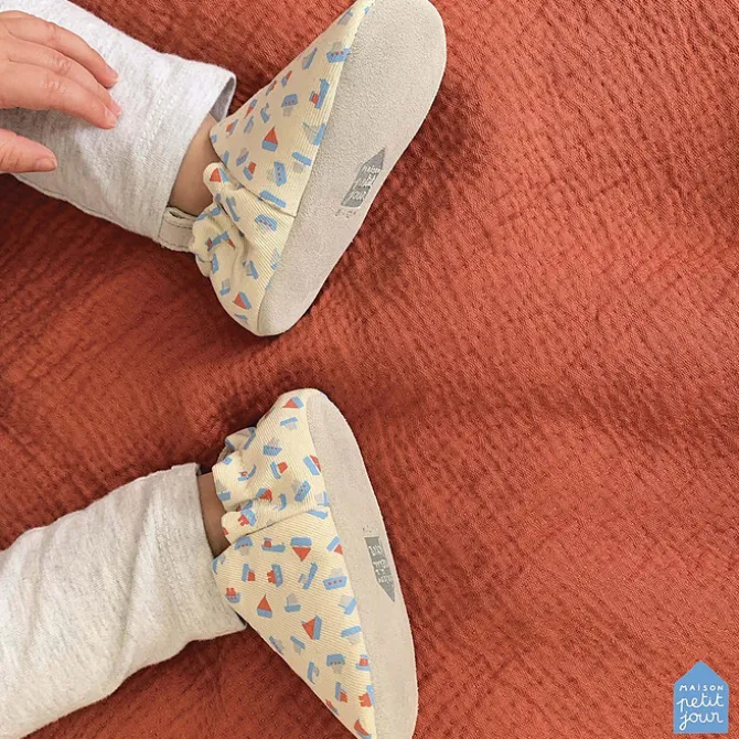 Maison Petit Jour Chaussons en Coton Les Bateaux - 16/17