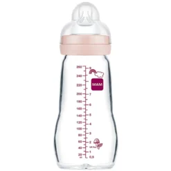 MAM Biberon Verre Colors of Nature Rose - 260 ml