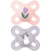 MAM Lot de 2 Sucettes Original Naissance Fleur et Chaton - 0/2 Mois