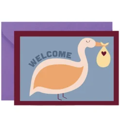 Ma petite vie Carte Welcome Baby Cigogne