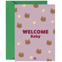Ma petite vie Carte Welcome Baby Ours