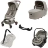 Maxi-Cosi Poussette Trio Fame Cabin - Siège Auto Coral Slide Pro i-Size Groupe 0+ - Nacelle Fame Cabin - Sangle de Transport Coral Slide Pro - Adaptateur Fame Coral Slide Pro - Saphire Sand