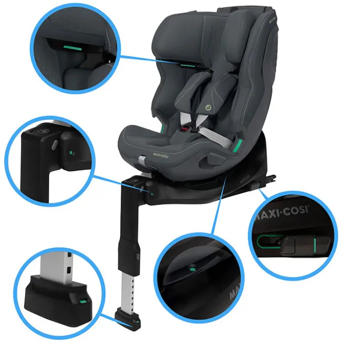 Maxi-Cosi Siège Auto Emerald 360 Plus i-Size Groupe 0/1/2/3 - Authentic Graphite