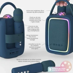 MOB Enceinte Karaoké Portable avec Projecteur Singy Party - Dark Blue