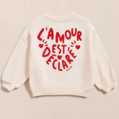 émoi émoi Sweat L'Amour est Déclaré Crème Rouge - 4 Ans