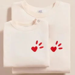 émoi émoi Sweat L'Amour est Déclaré Crème Rouge - 4 Ans