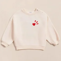 émoi émoi Sweat L'Amour est Déclaré Crème Rouge - 2 Ans