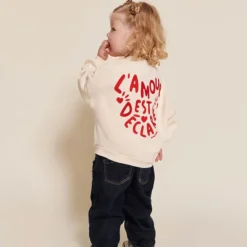 émoi émoi Sweat L'Amour est Déclaré Crème Rouge - 2 Ans