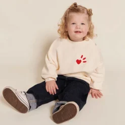 émoi émoi Sweat L'Amour est Déclaré Crème Rouge - 2 Ans