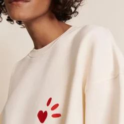 émoi émoi Sweat L'Amour est Déclaré Crème Rouge - M