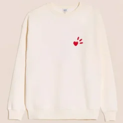 émoi émoi Sweat L'Amour est Déclaré Crème Rouge - S