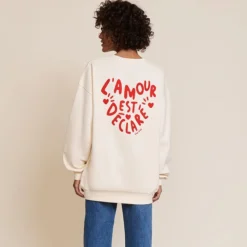 émoi émoi Sweat L'Amour est Déclaré Crème Rouge - S