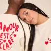 émoi émoi Sweat L'Amour est Déclaré Crème Rouge - XS