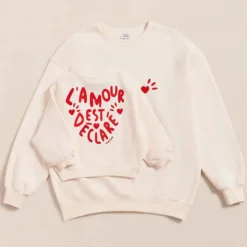 émoi émoi Sweat L'Amour est Déclaré Crème Rouge - XS
